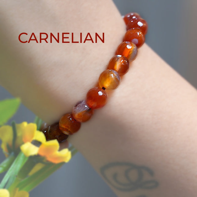 Carnelian Diamond Cut Bracelet