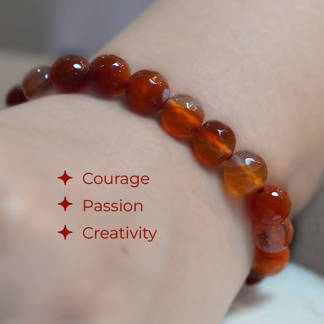 Carnelian Diamond Cut Bracelet