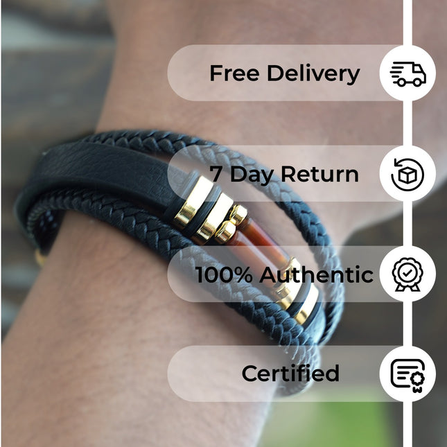 Carnelian Leather Bracelet – Confidence, Vitality & Creative Energy
