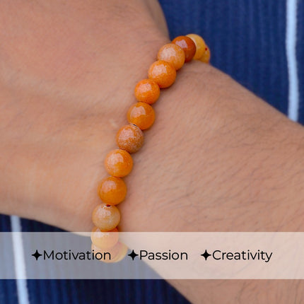 Carnelian Bracelet – Natural Crystal for Motivation, Confidence & Creativity