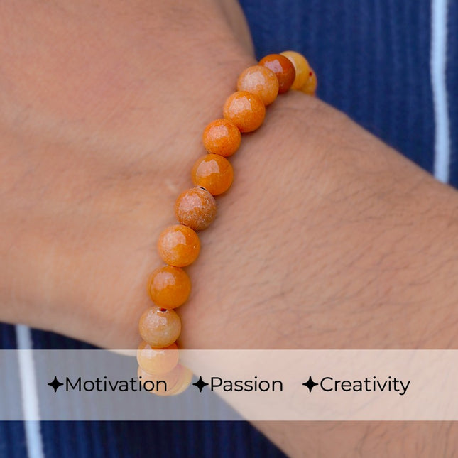 Carnelian Bracelet – Natural Crystal for Motivation, Confidence & Creativity