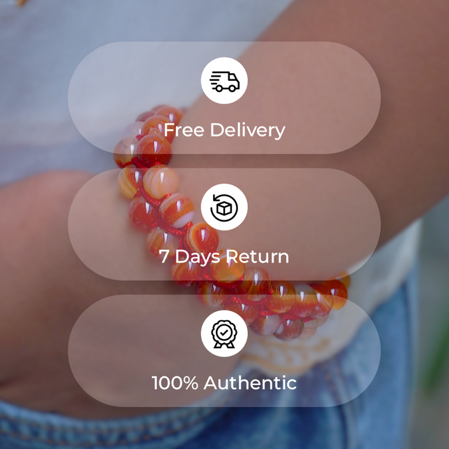 🔴 Double Dori – Carnelian Natural Bracelet