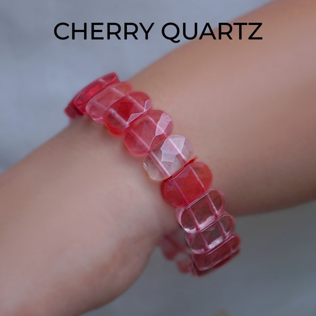 🌸 Designer Beads – Cherry Quartz Energy Bracelet
