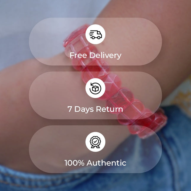 🌸 Designer Beads – Cherry Quartz Energy Bracelet