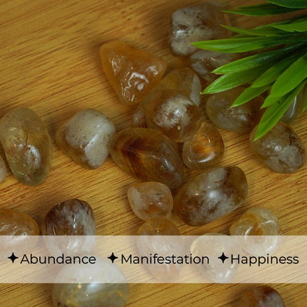 Natural Citrine Tumbles – Raw Energy for Abundance & Joy