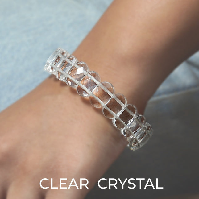 Clear Crystal Designer Beads Bracelet – Clarity | Energy Amplification | Purity