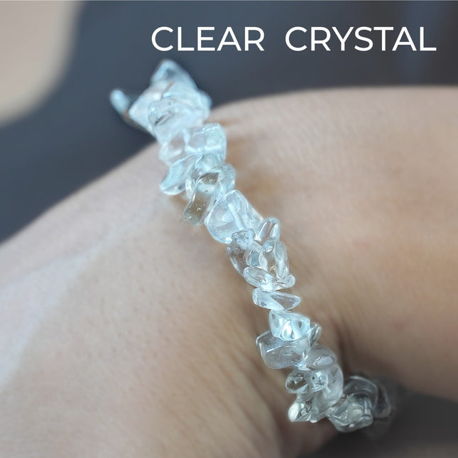 Clear Crystal Chips Bracelet – Clarity, Light, and Energy in Every Stone