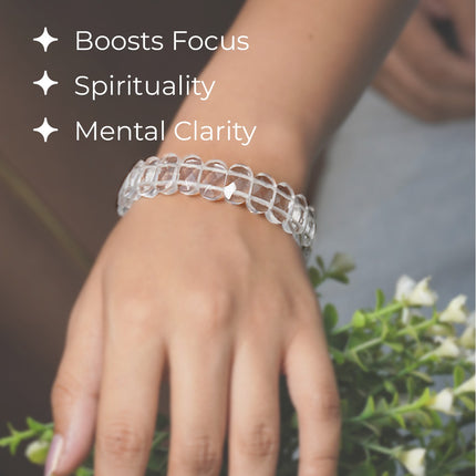 Clear Crystal Designer Beads Bracelet – Clarity | Energy Amplification | Purity
