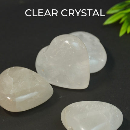 🤍 Clear Crystal – Big Heart Stone