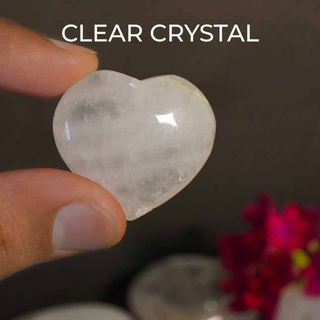 Clear Crystal Puffy Heart Stone
