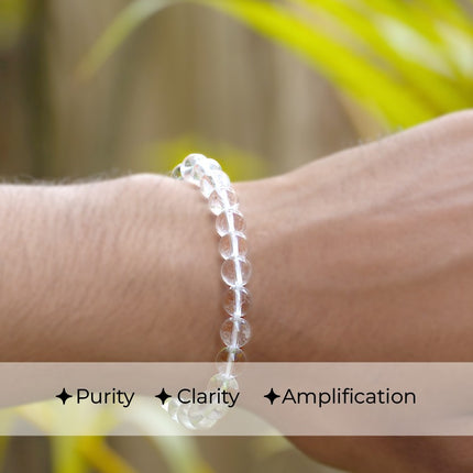 Clear Quartz Crystal Beads Bracelet – Amplify Clarity, Pure, & Powerful Energy