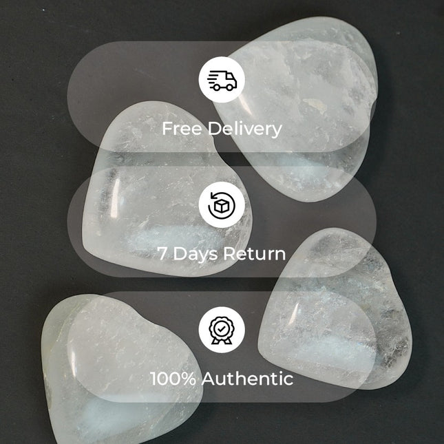 🤍 Clear Crystal – Big Heart Stone