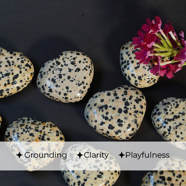 Dalmatian Jasper Puffy Heart Stone