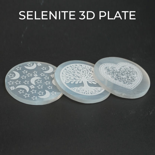 Exclusive Selenite 3D Plate – Light, Clarity & Energy Healing