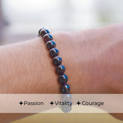 Garnet Round Beads Bracelet