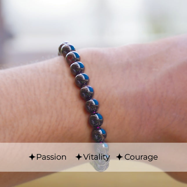 Garnet Round Beads Bracelet