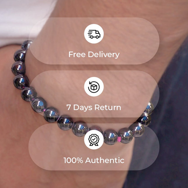 Garnet Round Beads Bracelet