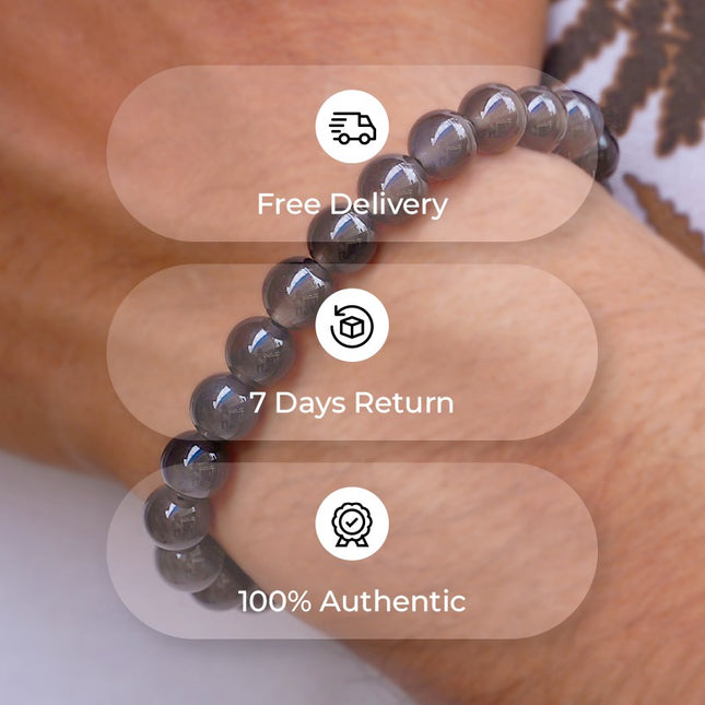 ✨ Golden Obsidian Round Beads Bracelet – Inner Strength, Protection & Divine Insight