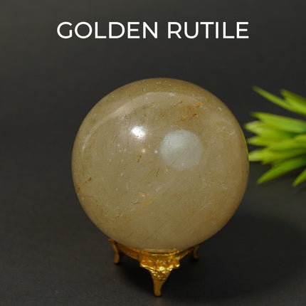 Golden Rutile Ball – Clarity, Abundance & Spiritual Awakening