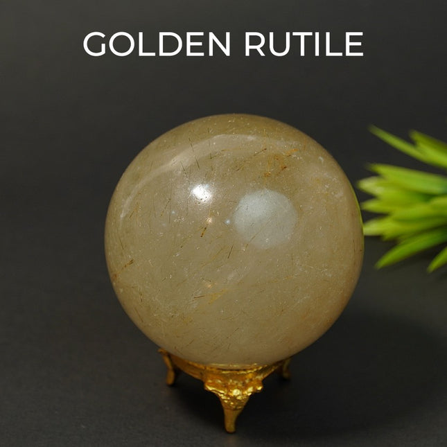 Golden Rutile Ball – Clarity, Abundance & Spiritual Awakening