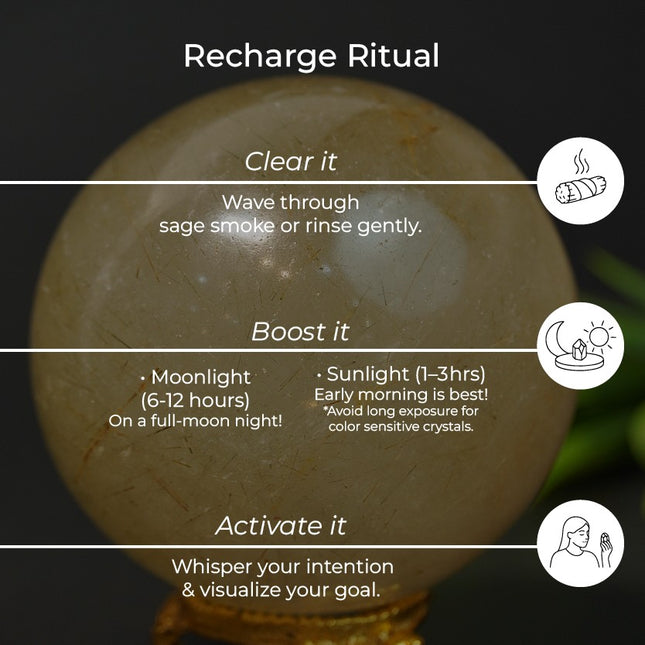 Golden Rutile Ball – Clarity, Abundance & Spiritual Awakening