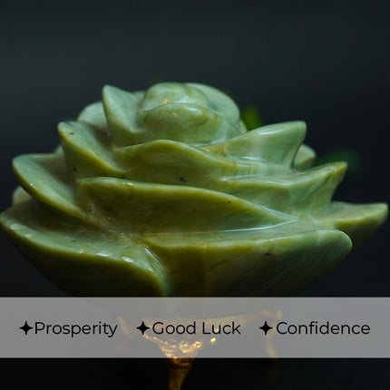 Green Aventurine Stone Flower – Luck, Growth,  Abundance, Emotional Healing & Heart Chakra Harmony