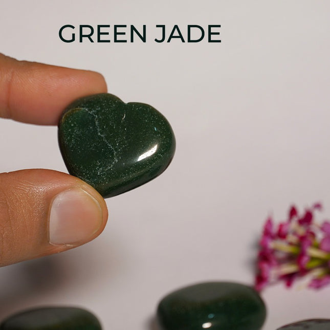 Green Jade Puffy Heart Stone