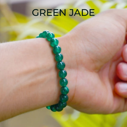 💚 Green Jade Round Beads Bracelet – Harmony, Prosperity & Protective Calm