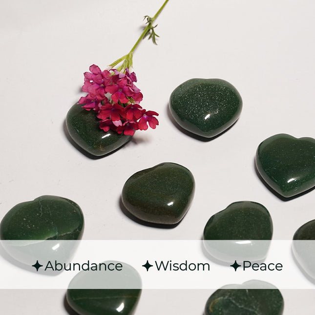 Green Jade Puffy Heart Stone