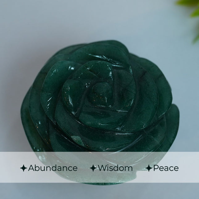 Green Jade Stone Flower –  A Symbol of Prosperity, Harmony,  Protection & Heart-Centered Healing