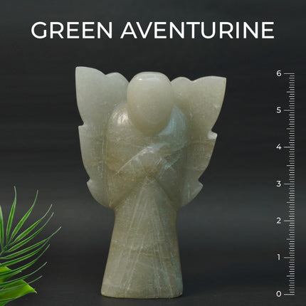 Green Aventurine 6 inch Angel – Abundance, Heart Healing & Emotional Renewal