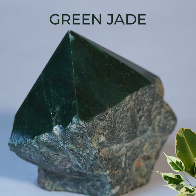 Green Jade Raw Crystal Points – Stone of Prosperity, Harmony & Heart Healing