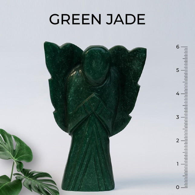 Green Jade 6 inch Angel –A Sacred Symbol of Harmony, Healing & Heart-Centered Abundance