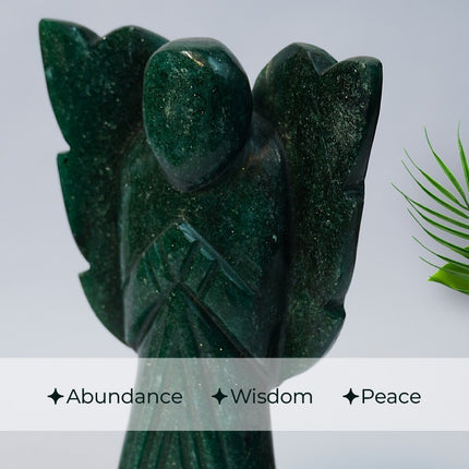 Green Jade 6 inch Angel –A Sacred Symbol of Harmony, Healing & Heart-Centered Abundance