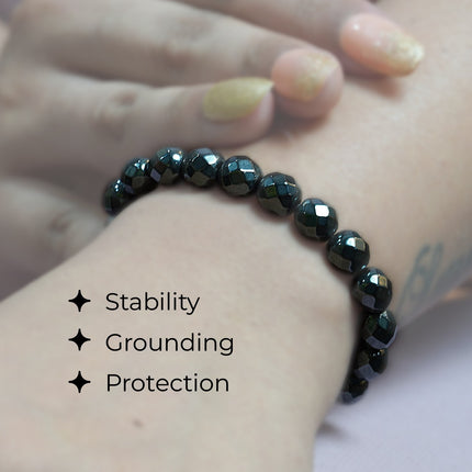 Hematite Diamond Cut Bracelet – Grounded. Bold. Balanced.