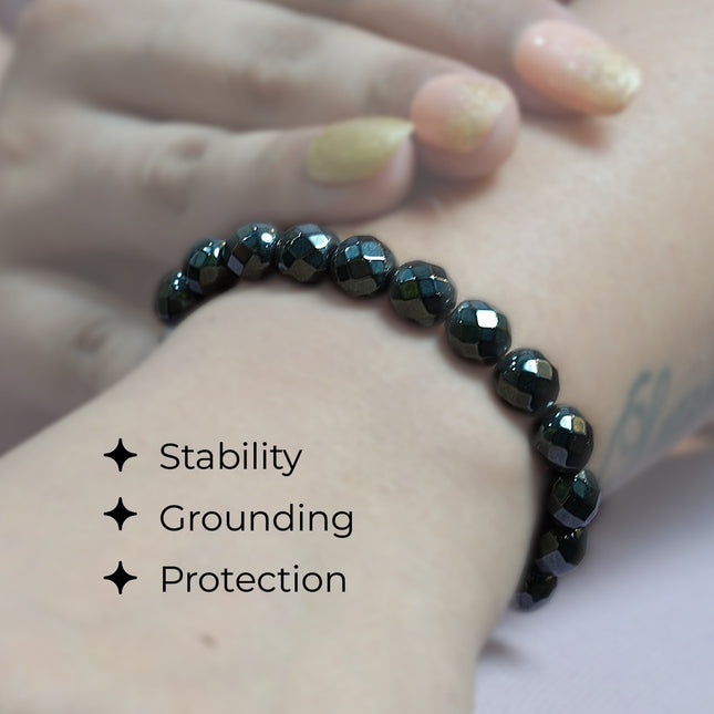 Hematite Diamond Cut Bracelet – Grounded. Bold. Balanced.