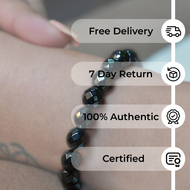 Hematite Diamond Cut Bracelet – Grounded. Bold. Balanced.