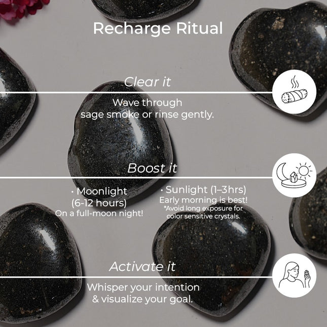 HEMATITE PUFFY HEART STONE – Grounding, Strength & Stability
