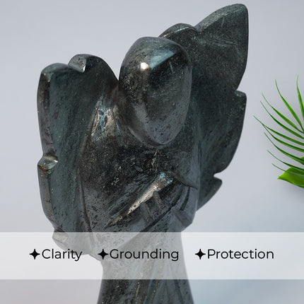 Hematite Silver 6 inch Angel – Grounding, Focus & Reflective Protection