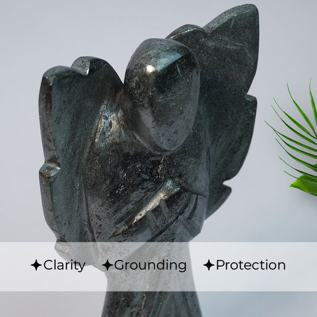 Hematite Silver 6 inch Angel – Grounding, Focus & Reflective Protection