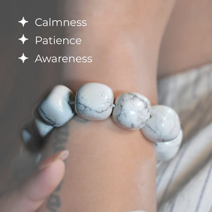 Howlite Tumble Bracelet — Your Wearable Oasis of Calm, Clarity & Mindful Presence