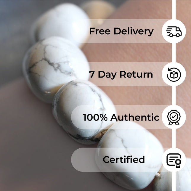 Howlite Tumble Bracelet — Your Wearable Oasis of Calm, Clarity & Mindful Presence