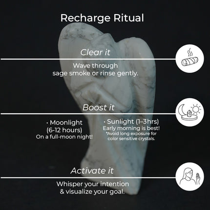 Howlite Angel – Hand-Carved Crystal of Calm, Awareness & Emotional Healing