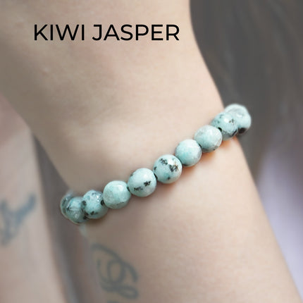 Kiwi Jasper Diamond Cut Bracelet – Calm Mind, Balanced Heart