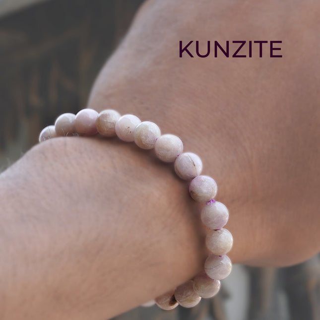 Kunzite 8mm Bracelet – Heart Healing, Love & Inner Peace