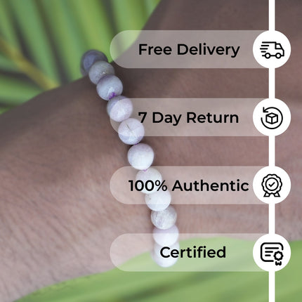 Kunzite 8mm Bracelet – Heart Healing, Love & Inner Peace