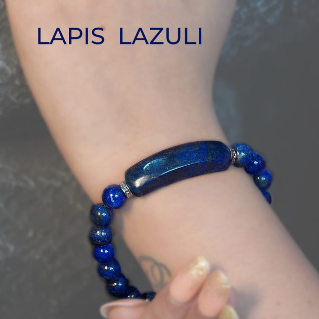 Lapis Lazuli Designer Charm  Bracelet – Wisdom, Truth & Regal Elegance