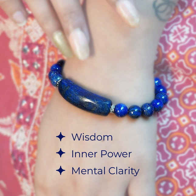 Lapis Lazuli Designer Charm  Bracelet – Wisdom, Truth & Regal Elegance