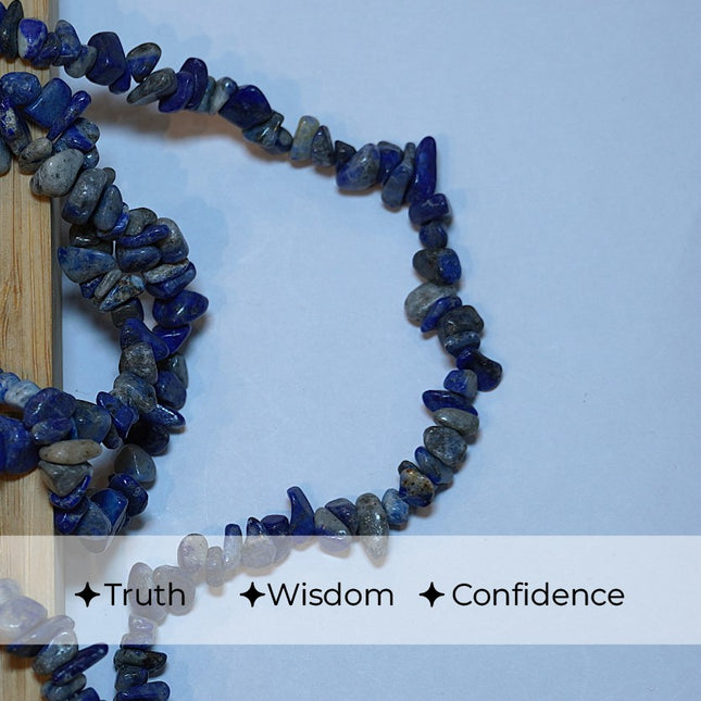 Lapis Lazuli Chips Mala – Awaken Wisdom & Inner Truth