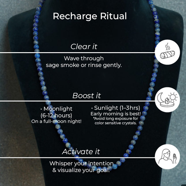 Lapis Lazuli 6 MM Jup Mala – A Sacred Tool for Wisdom & Spiritual Clarity